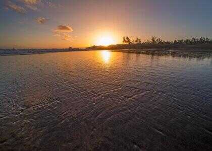 Coucher de soleil sur la plage de Saint-Leu