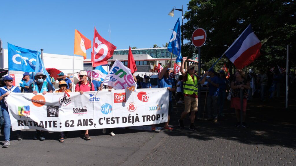 manifestation contre retraite à 64 ans saint-pierre 6 juin 2023