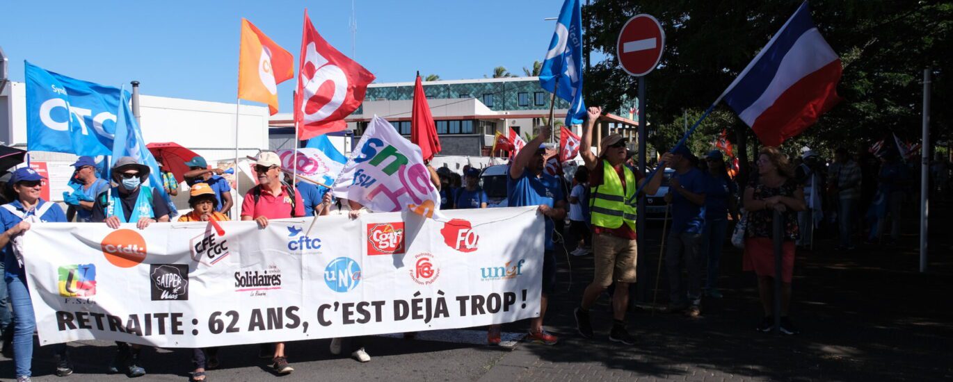 manifestation contre retraite à 64 ans saint-pierre 6 juin 2023