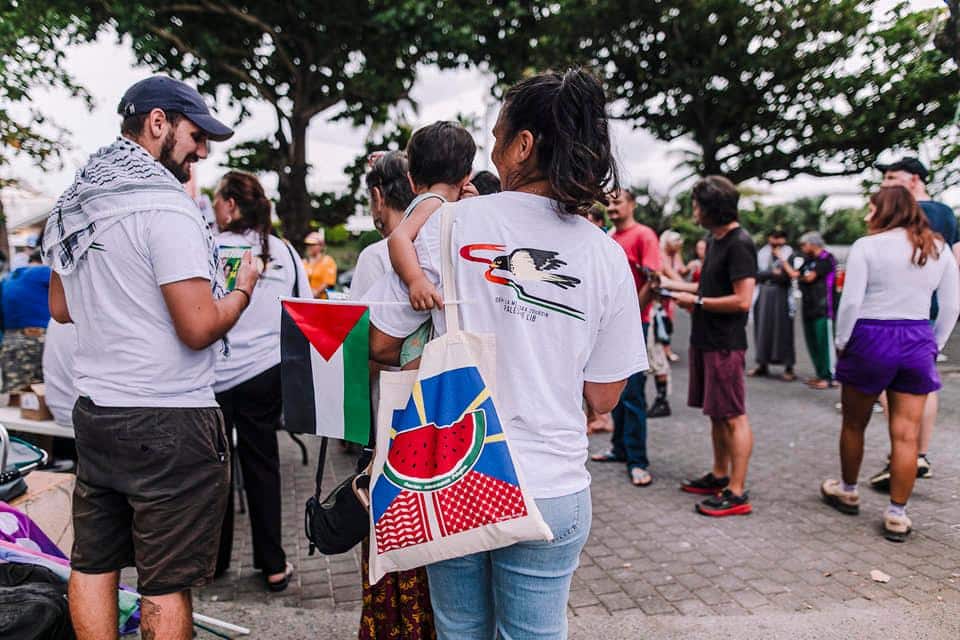 Manifestation contre la guerre à Gaza, Saint-Pierre, le 30 mars 2024.