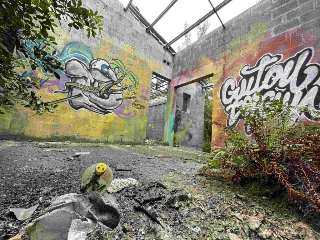 Visite des ruines de l'hôtel le Superbe à Saint-Philippe